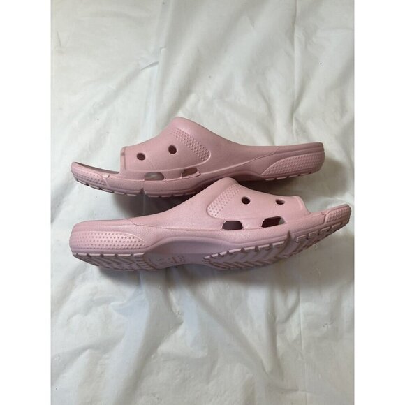 Crocs Womens Coast Slide Sandals  Pink Open Toe Slip On Flats 7 - Picture 7 of 15